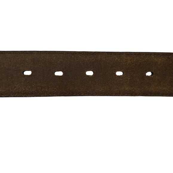 Nocona Brown Croco Print Leather Belt Cross Crystal Buckle Womens Large